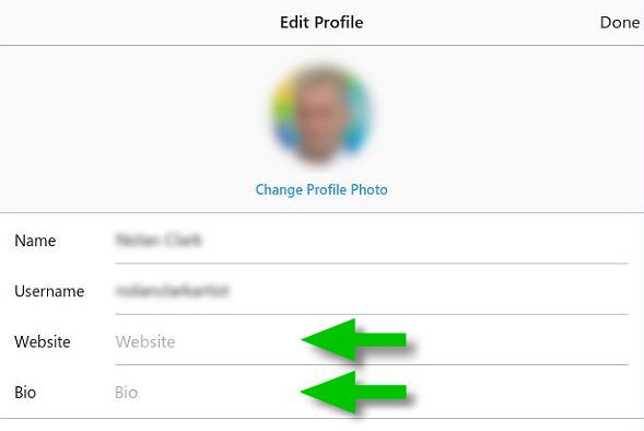 add your instagram bio info